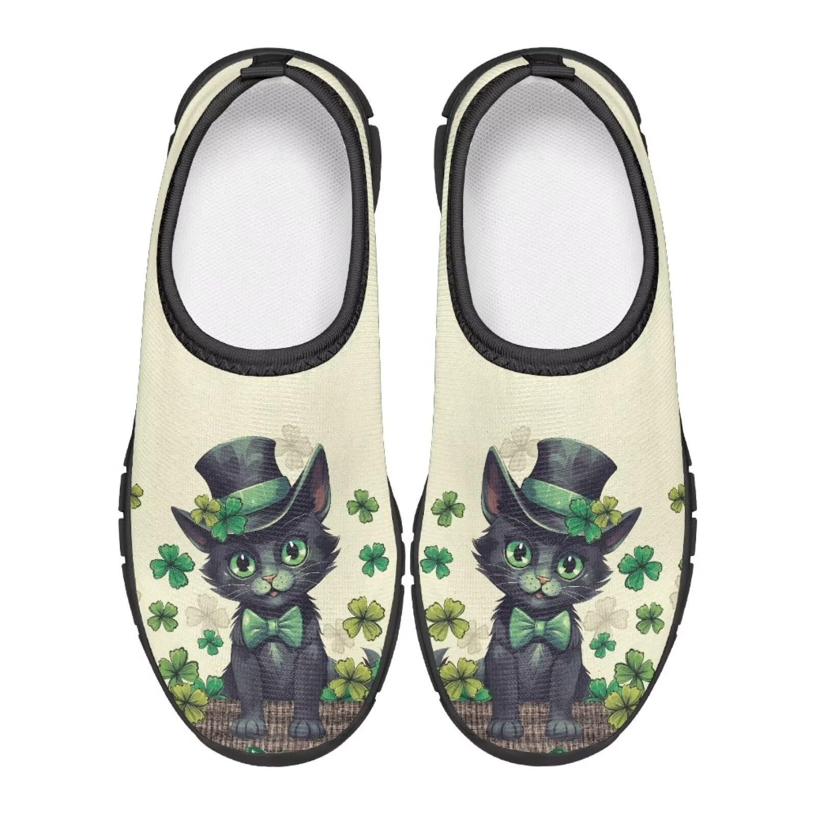 Doojoayie St Patrick's Day Gifts for Boys Cat Shoes Slip On Sneakers Kids Size 12.5 Breathable Summer Tennis Shoes for School Girls Fancy Athletic Bowling Shoes Non Slip
