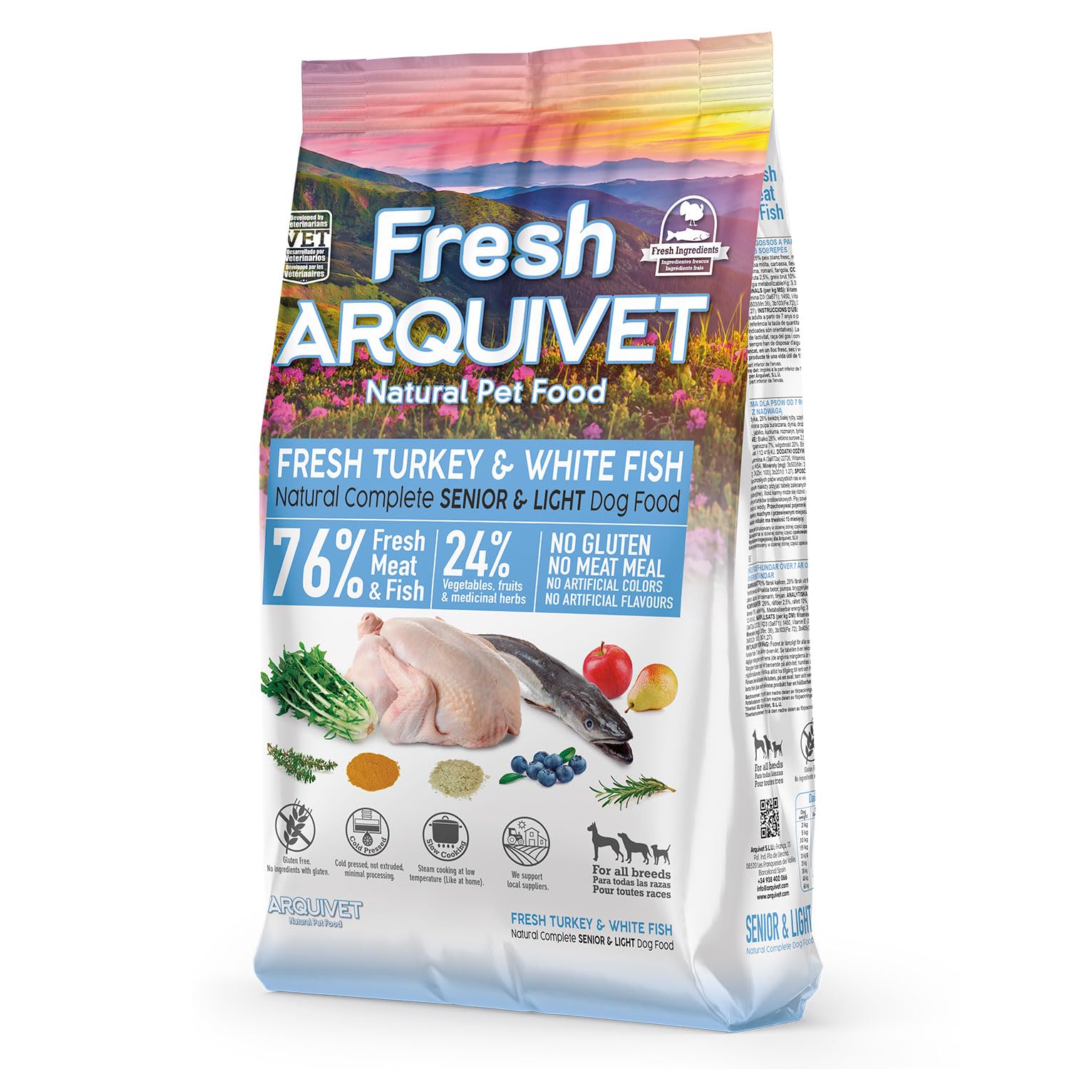 Arquivet Fresh Senior Light Pavo & Pescado Blanco 2,5Kg - Pienso ...