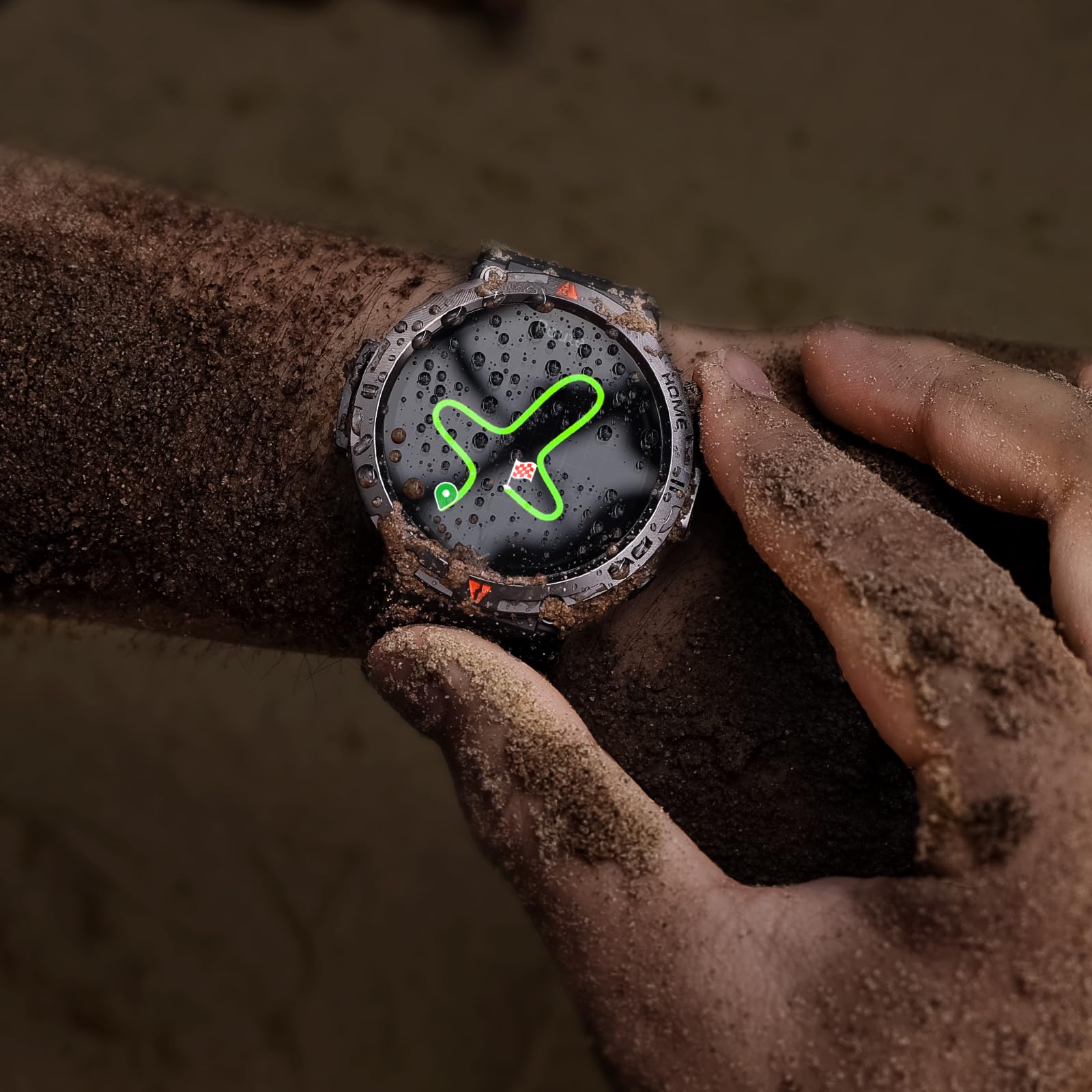 Foxhawk Smart Watch militare con localizzatore GPS, 1,44 pollici HD robusto Smart Watch con torcia a LED bussola, 3ATM impermeabile Smartwatch tattico per iOS Android, orologio fitness da uomo