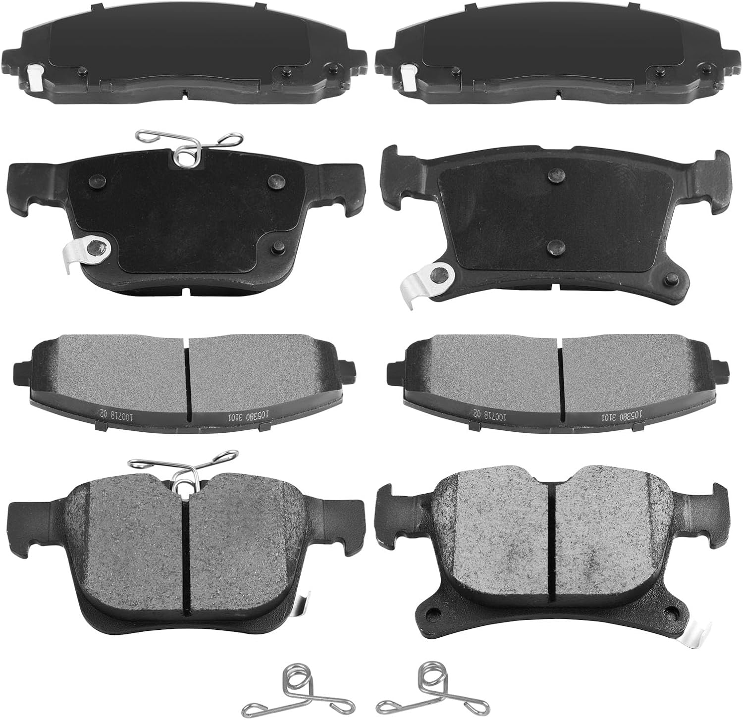 AUTOMUTO 8PCS Front & Rear Ceramic/Semi-Metallic Disc Brake Pads Set D1589 D1901 For Chrysler Pacifica 2017-2023,For Chrysler Voyager 2020-2023