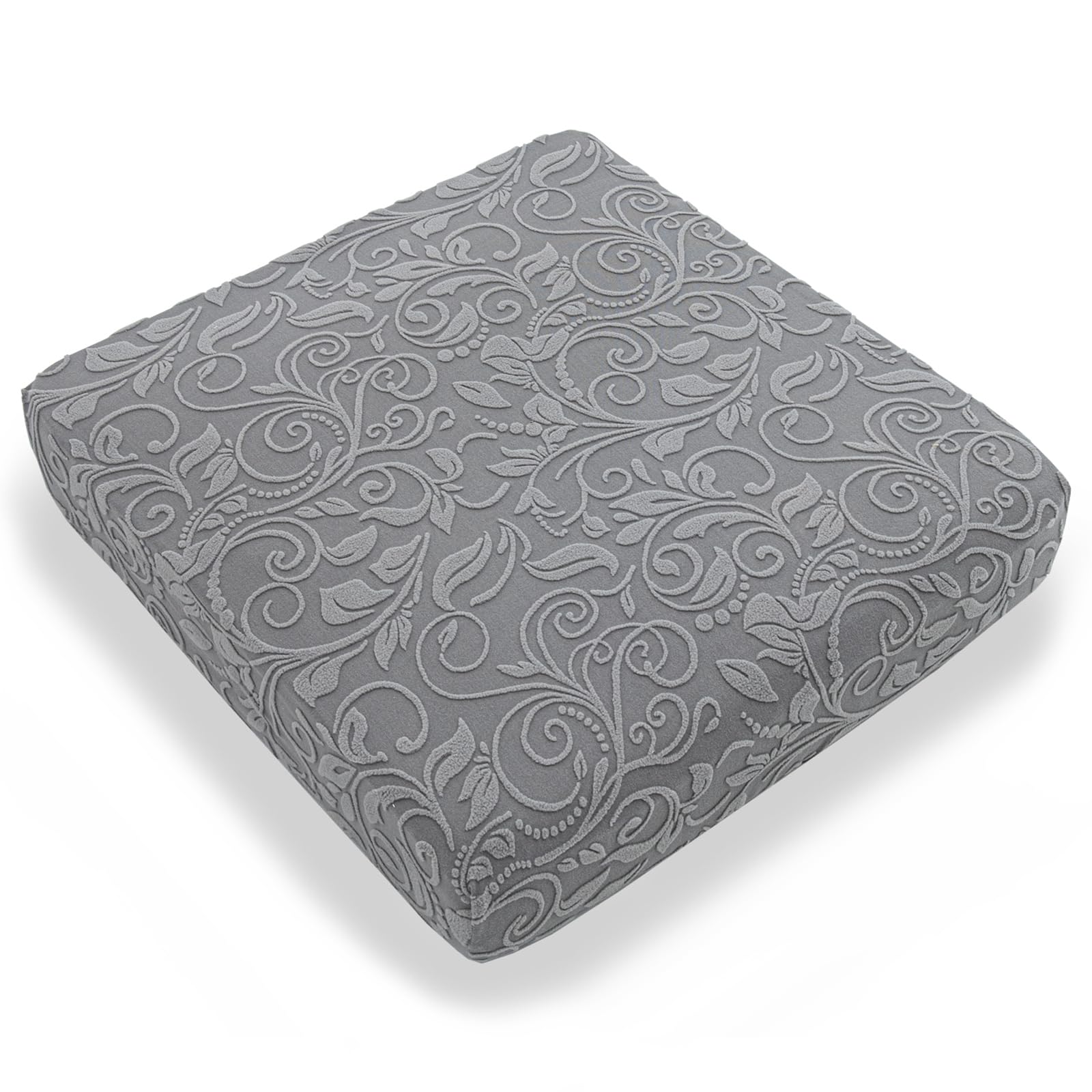 SYLC Sofa Seat Cushion Cover Jacquard Velvet, Sofa Cushion Covers Stretch Cushion Covers for Corner Couch Settee Chesterfield Ektorp Rv Caravan (Light grey,Large Backrest)