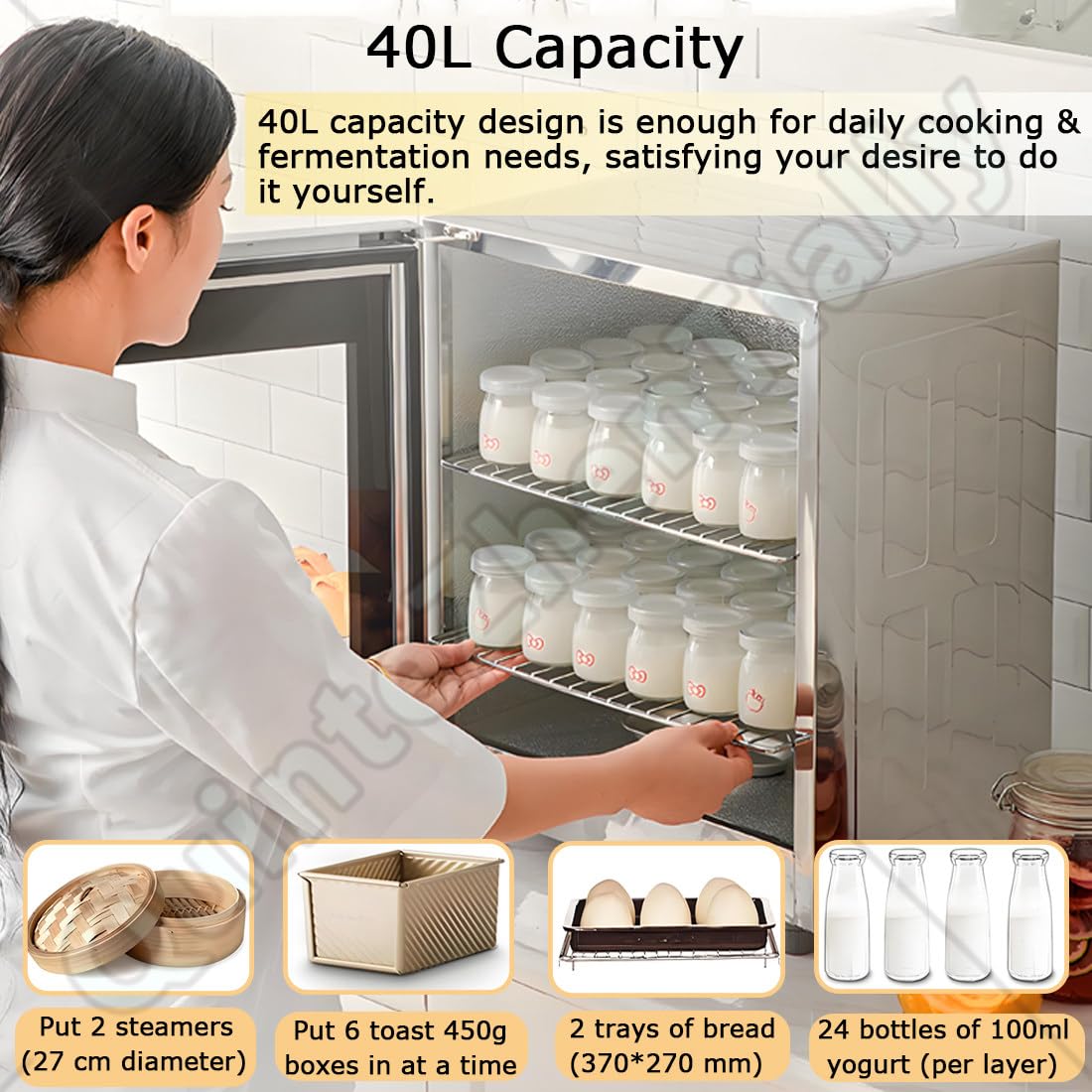 Máquina Fermentación Masa Pan Eléctrica,40L Caja Fermentación Pan Uso Doméstico,para Hacer Yogur,Vino Arroz Fermentado Natto,Arroz Glutinoso,Enzimas Incluso Jabón Artesanal