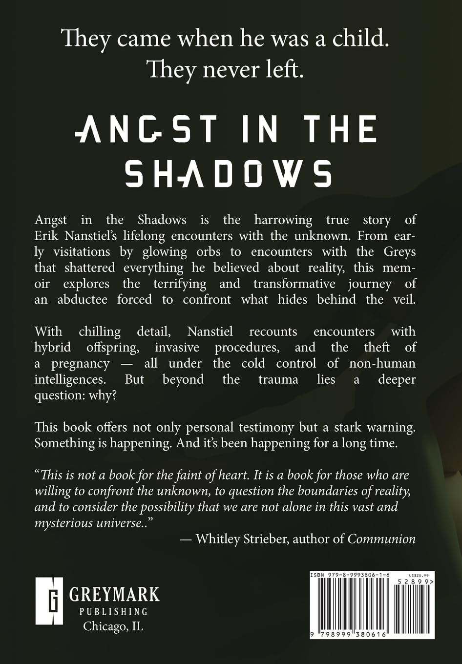 Angst in the Shadows: A True Story of Alien Abductions