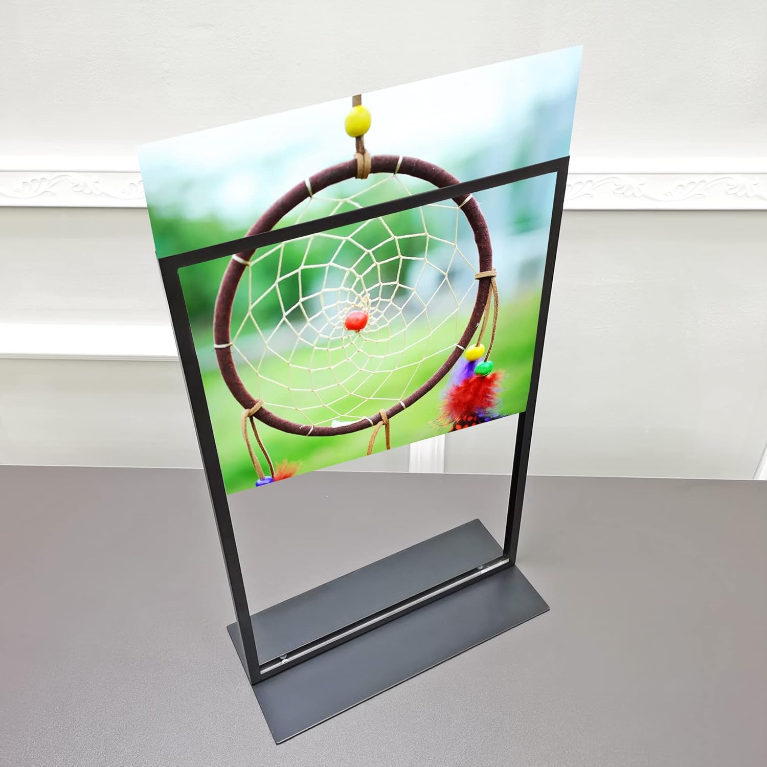 FixtureDisplays® 11"X17" Desktop Black Metal Portrait Frame Sign Literature Holder 19163-11 * 17-NPF