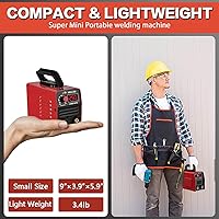 Vista 5 de Super Mini Stick Soldador de 110V 250A ARC Máquina de soldadura portátil MMA para principiantes, máquina de soldadura con 10 herramientas de varilla