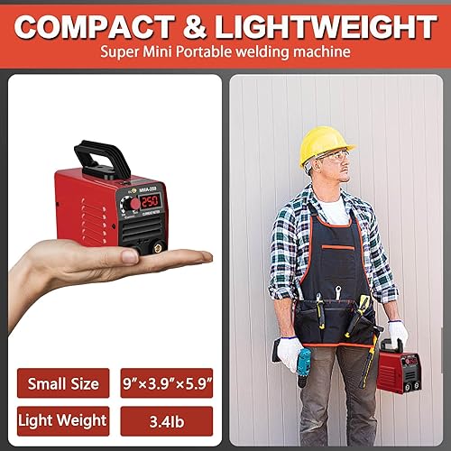 Miniatura 5 de Super Mini Stick Soldador de 110V 250A ARC Máquina de soldadura portátil MMA para principiantes, máquina de soldadura con 10 herramientas de varilla