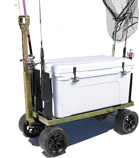 Mighty Max Cart Collapsible Outdoor Utility Wagon, 250lb Capacity, Fishing Camping Gardening Yard All-Terrain Cooler Wheels with Rod Holders, Camo