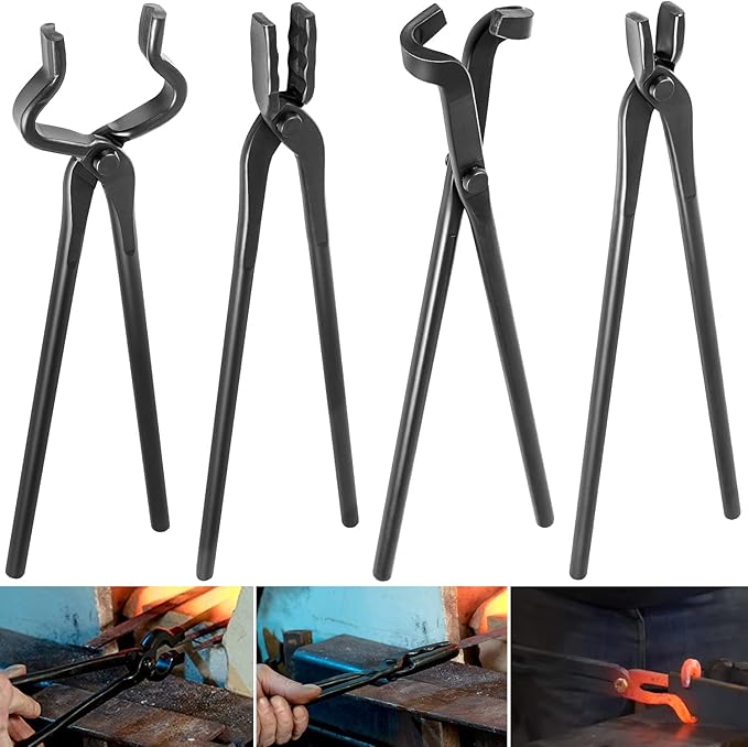 Blacksmith Tongs Tools Set Knife Making Tongs Includes V