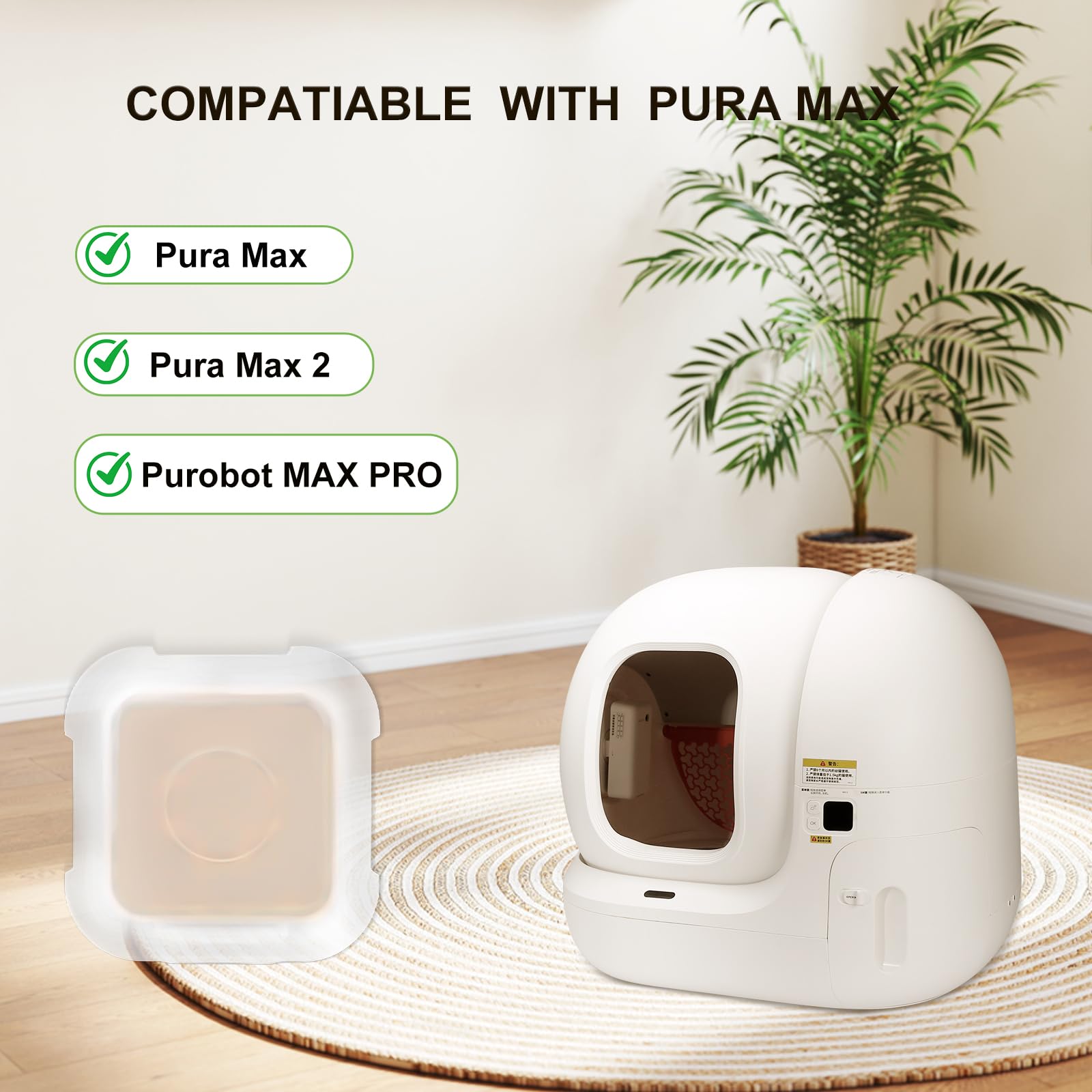 6 unidades N50 Eliminador de Olores 2.0 para Bandeja Sanitaria Autolimpiante Pura Max/Pura Max 2/Purobot Max Pro, Elimina los Olores Persistentes de las Mascotas