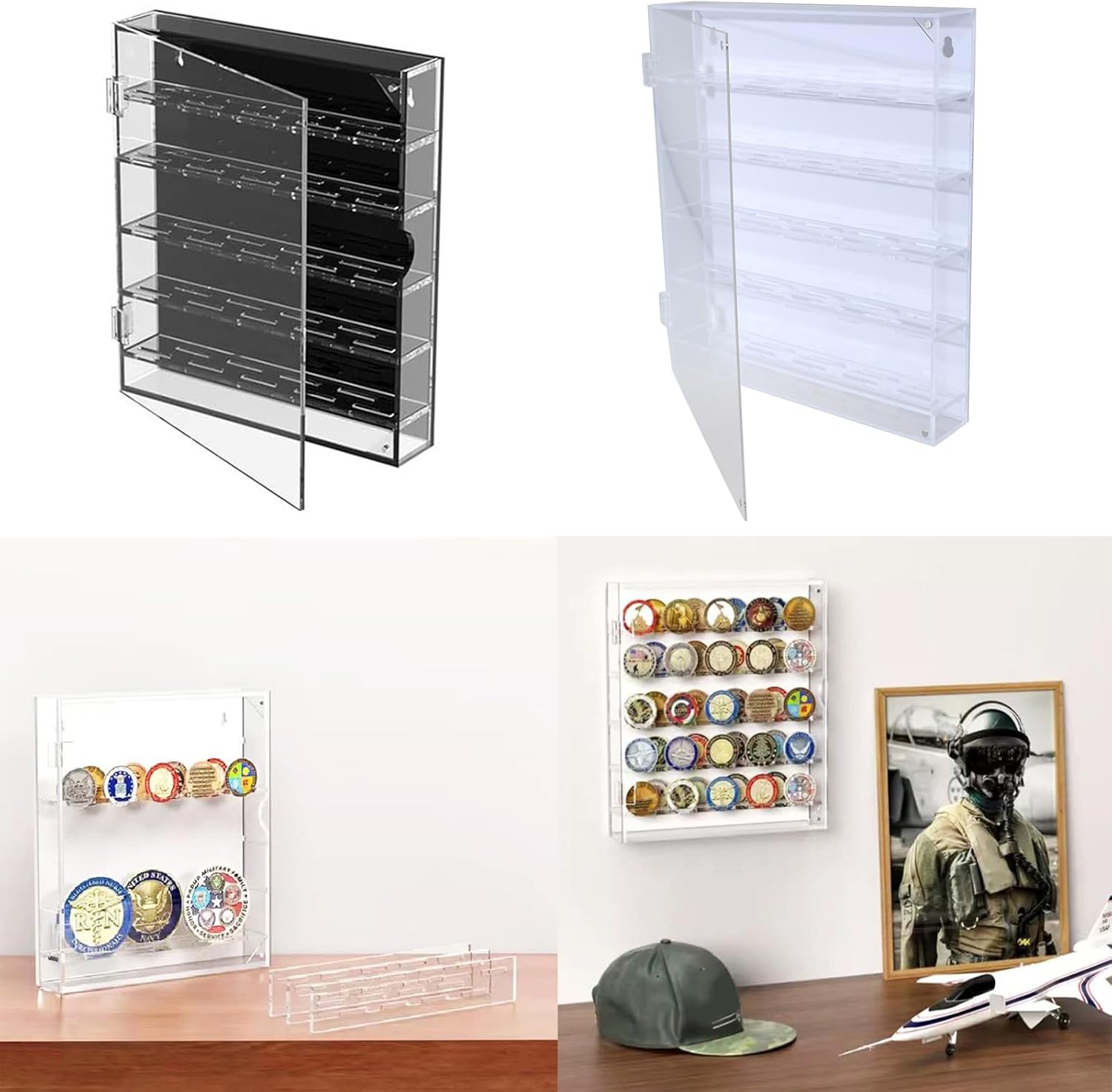 Round Collector's Coin Storage Case in Acrylic Sturdy Clear Exhibition Display Box with Sophisticated Elegant Looks Coin Display Case