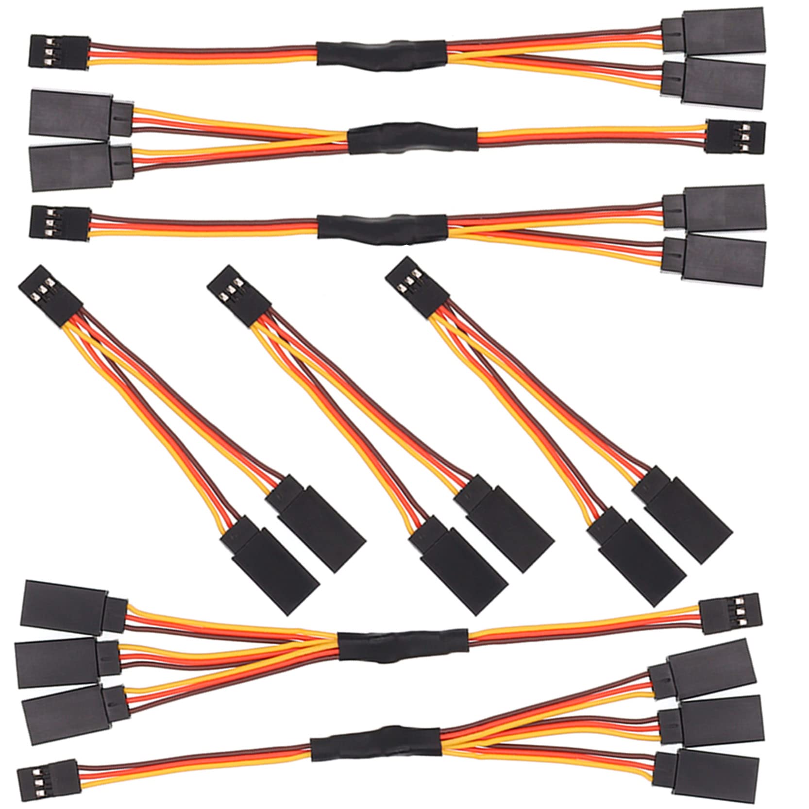 Treehobby 8PCS JR Plug Splitter,JR Male Female Y Cable,JR Y Parallel Adapter Splitter Harness Compatible with RC Model Cars or Airplanes