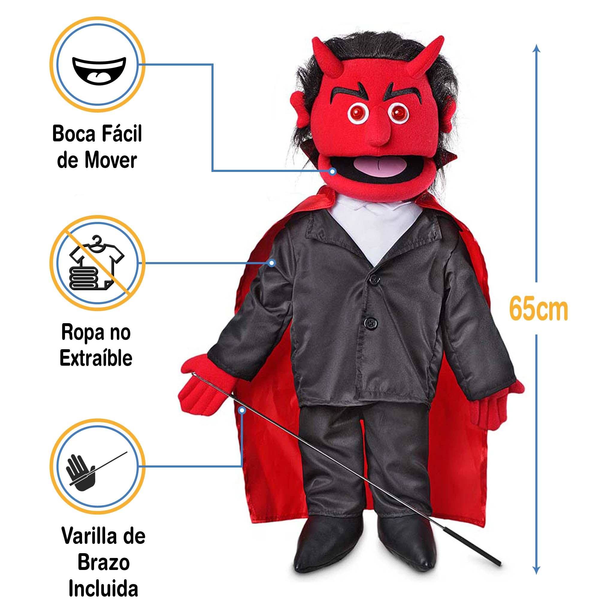 25" Devil w/Glowing Eyes Full Body Puppet by Silly Puppets