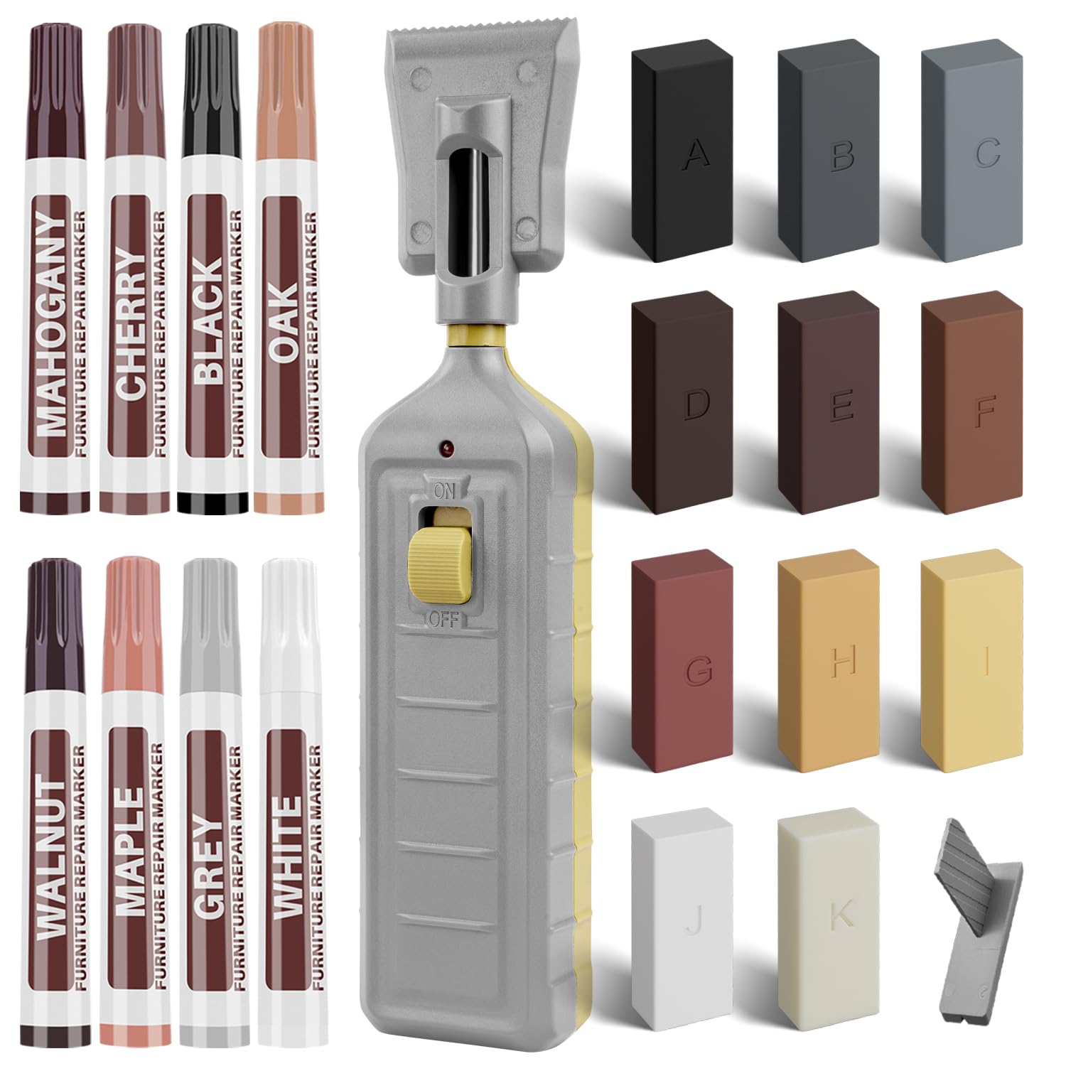 Hardwood Floor Repair Kit - 11 Colors Wood Floor Wax Furniture Touch Up Markers Linoleum Repair Kit Cover