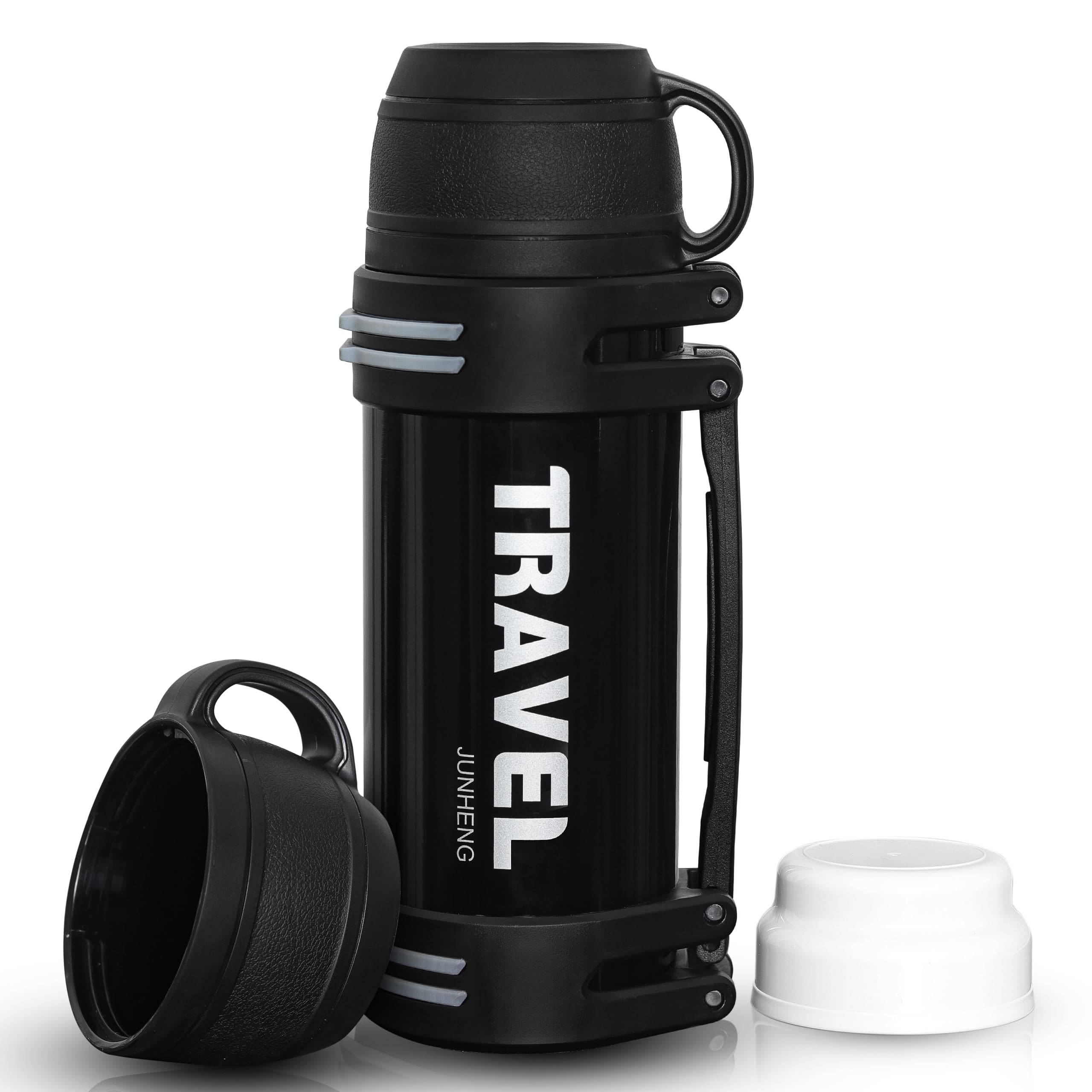 AQUA HOMIE Reusable Water Bottles – Sports, Kids & Insulated Drinks Bottles, Leakproof & BPA-Free, Ideal for Gym, School, Office, Travel & Outdoor Use (Black Flask, 1200ml) — image 1
