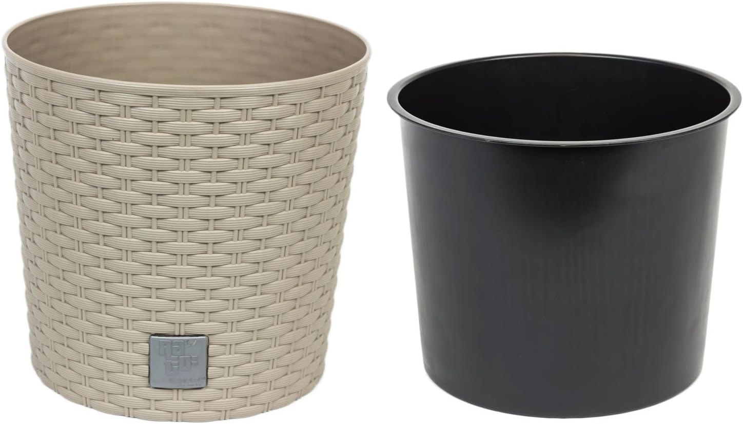 Prosper Plast Rato Round Flowerpot, 30 x 27 cm, Mocca, 30x30x27 cm