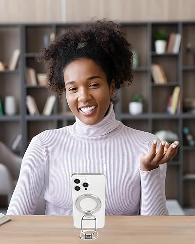 Vista 21 de MINDSKY Mag-Safe - Soporte para teléfono compatible con iPhone 12/13/14/15 Mini/Pro/Pro Max, accesorios magnéticos extraíbles para teléfono