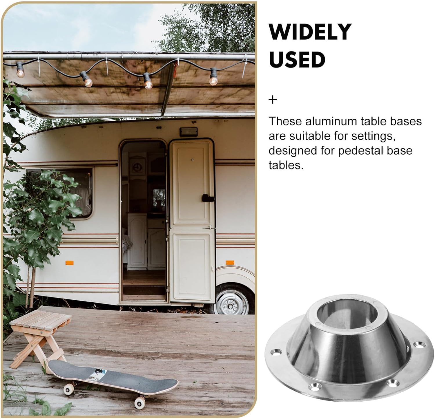 ULTECHNOVO 2pcs Rv Table Base Mount Aluminum Pedestal Table Base for Camper Dinette