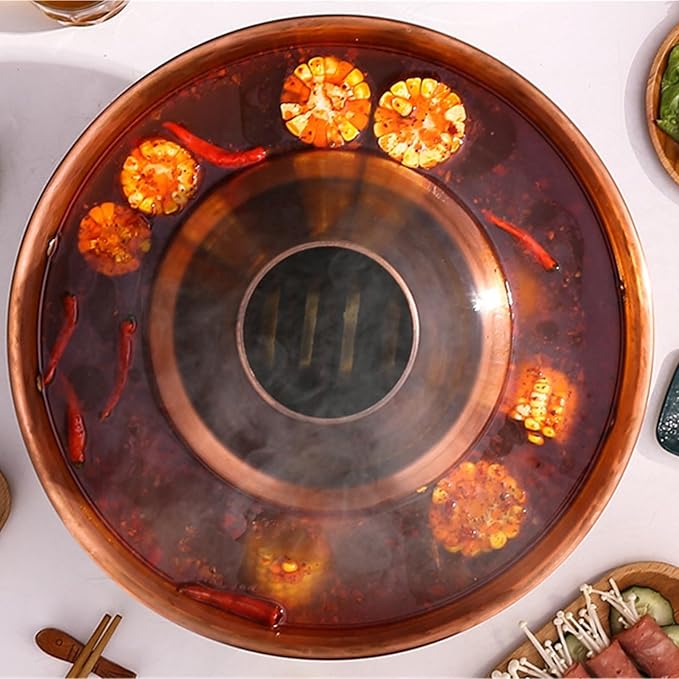 Olla de Cobre Tradicional para Hot Pot 30cm - INUUXLG miniatura 2