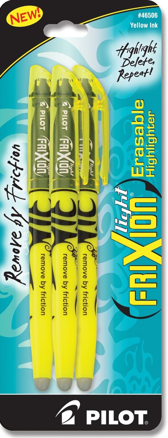 Pilot FriXion Radierbare Textmarker, Meißelspitze, 2er-Pack, Rosafarben, 46522 Pack of 18 gelb