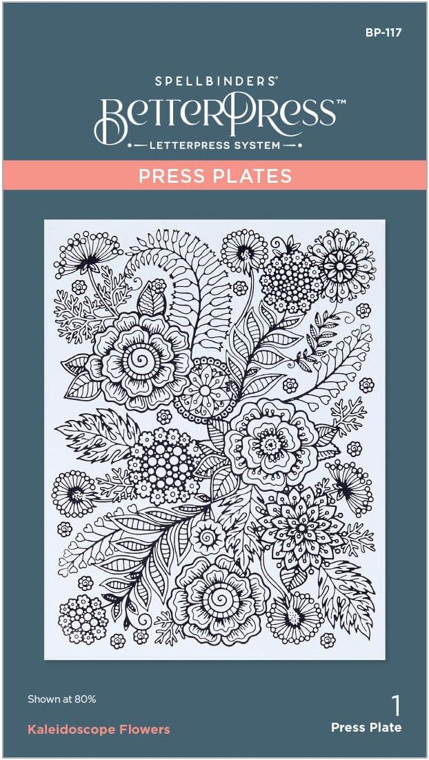 SpellbindersKaleidoscope Flowers BetterPress Press Plate, Metal
