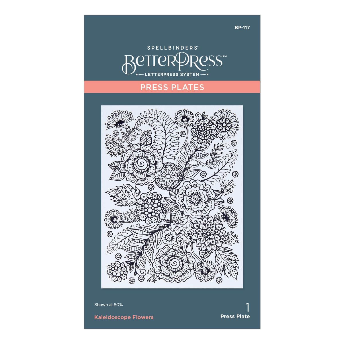 SpellbindersKaleidoscope Flowers BetterPress Press Plate, Metal