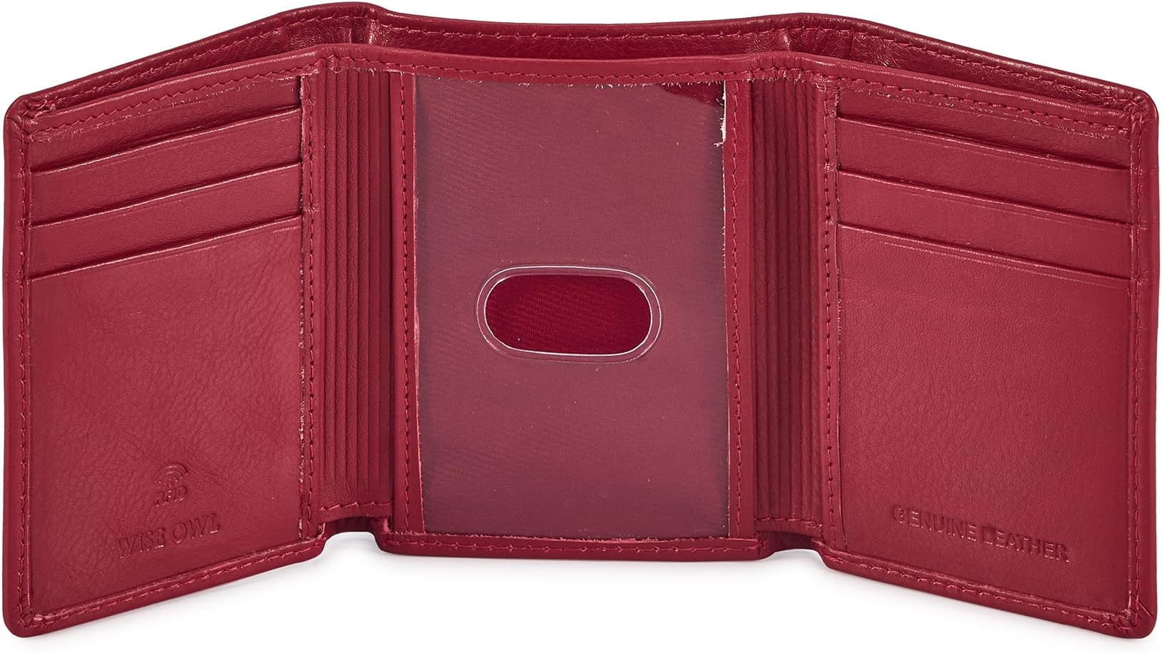 Trifold Wallets for Men Real Leather Slim Front Pocket RFID Blocking Travel with ID Window in Gift Box