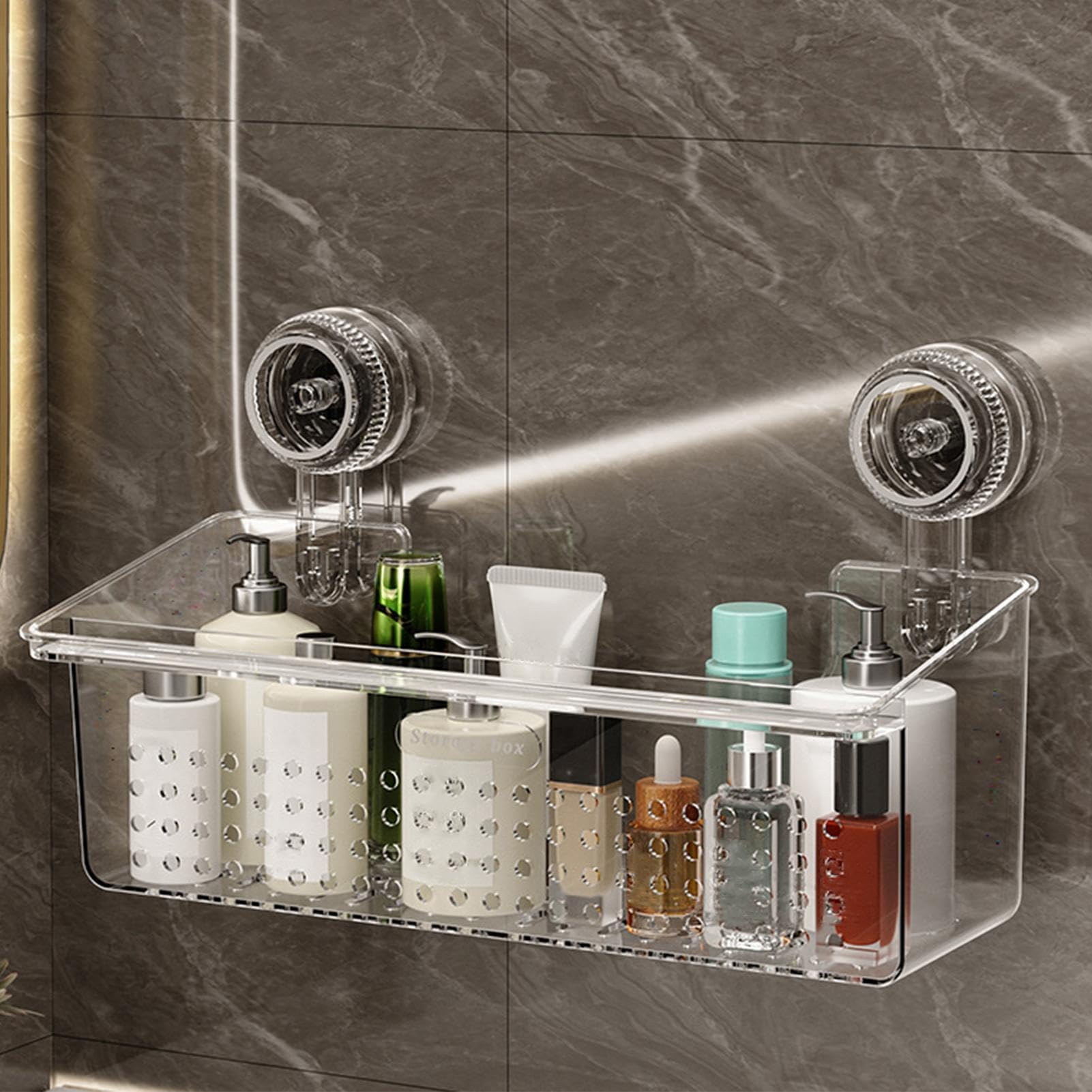 Duschregal mit Saugnapf, Wandmontage, Badezimmer-Organizer, stabiler Shampoo-Halter, multifunktionaler Badewannen-Caddy für einfache Lagerung, platzsparendes Duschzubehör
