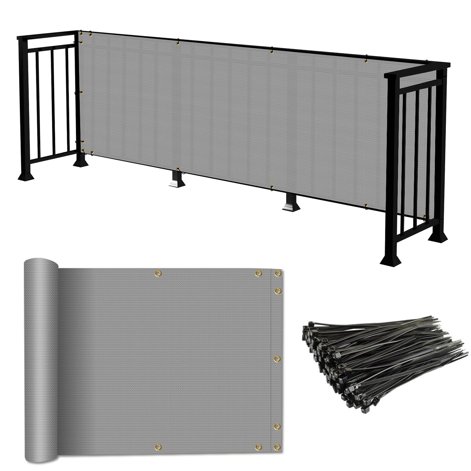 Balcony Rails Covers Snapklik.com : 2.5x15 Balcony Privacy Fence Screen Balcony Cover For ...