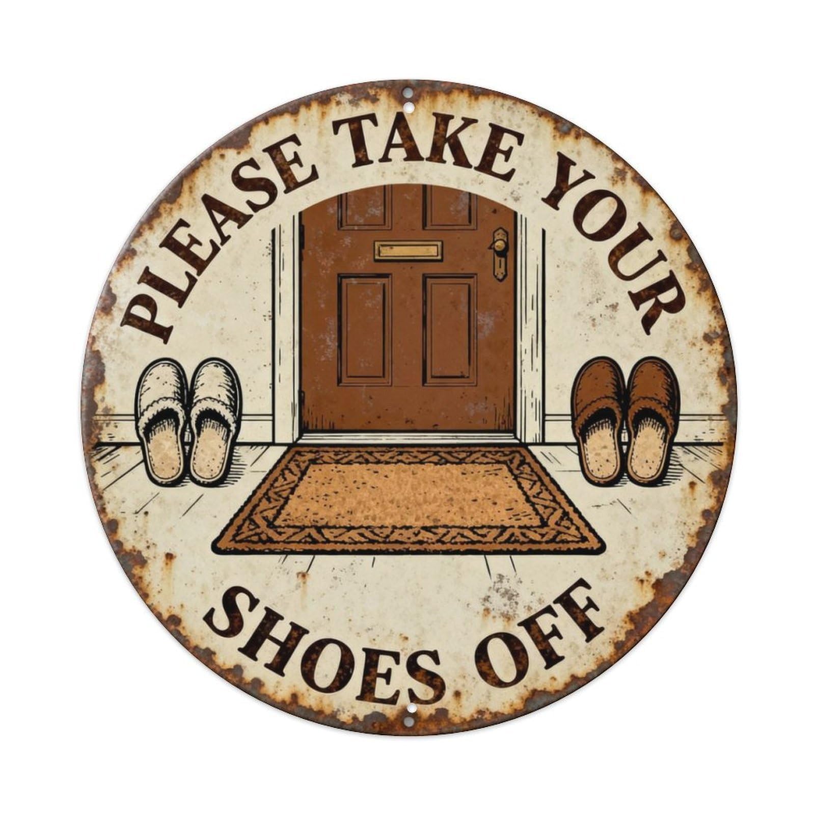 PLEASE TAKE YOUR SHOES OFF Metal Tin Sign Plaque