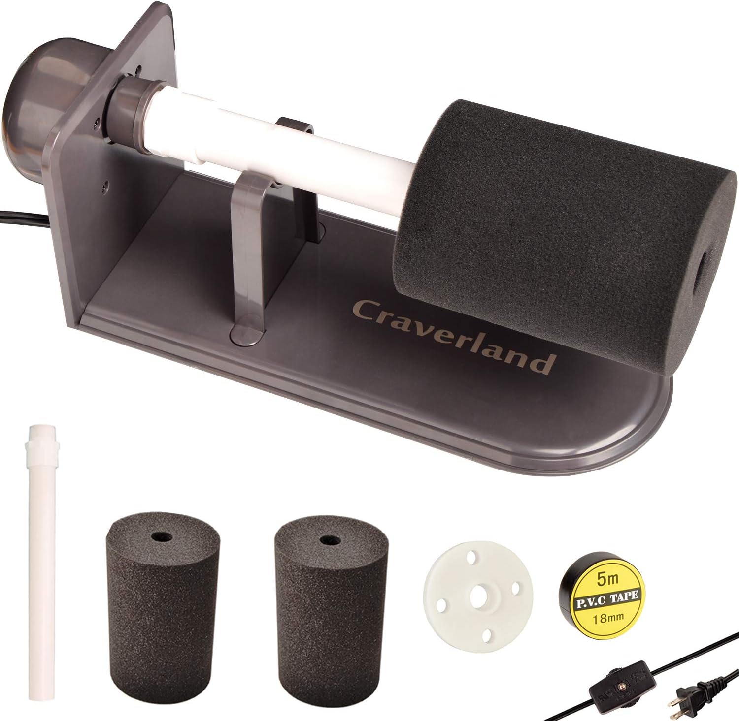 Craverland Cup Turner for Tumbler - Fully Assembled Tumbler Turner 10 Oz to 35 Oz Cup Glitter Tumbler Cup Spinner Cuptisserie with 2 Foam and 2 Pipe Drying Rack