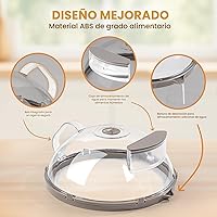 Vista 3 de Cubierta de salpicaduras de microondas para alimentos, cubierta de microondas mejorada con vaporizador de agua, mango integrado, cubiertas