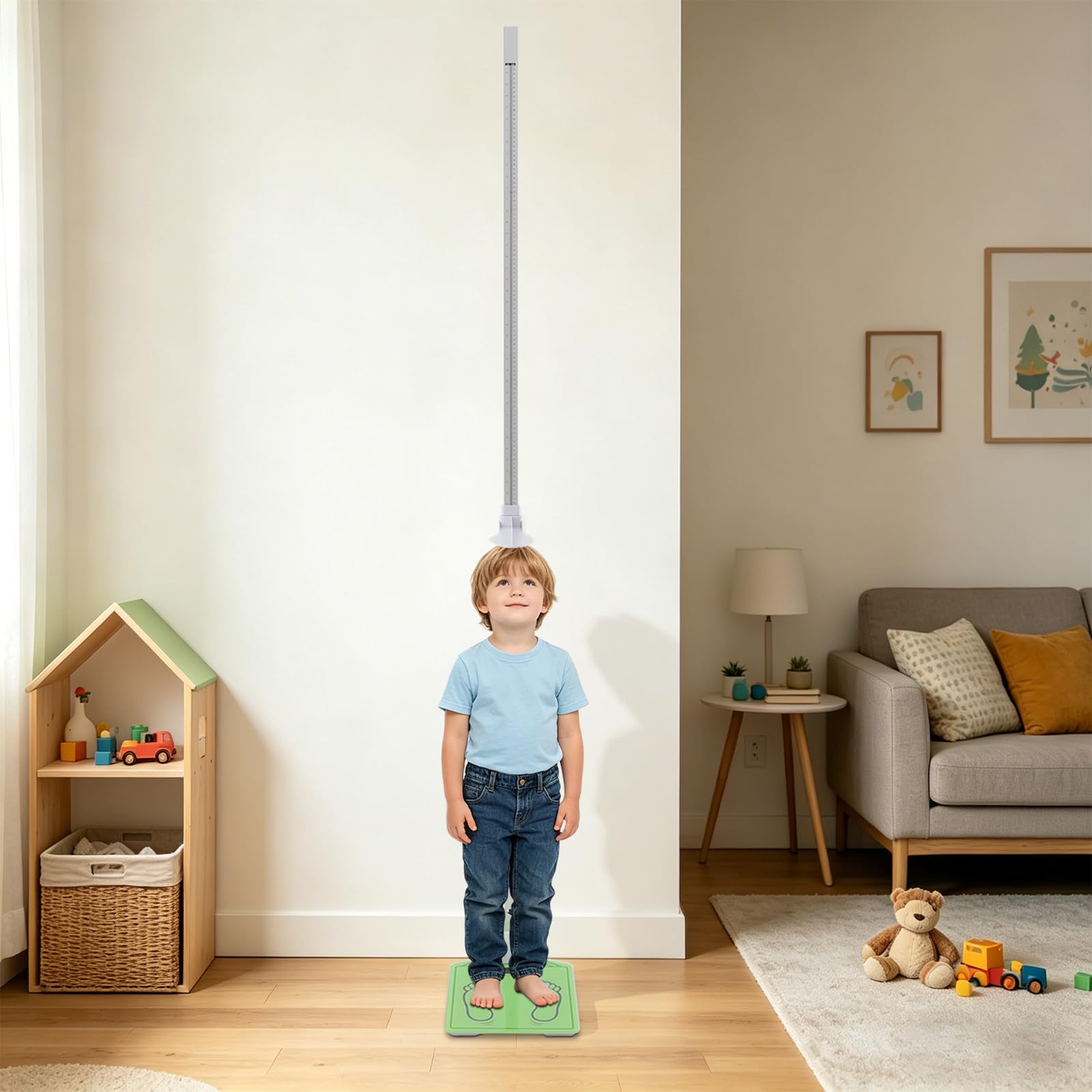 Höhen- und Gewichtsmessgerät 210cm/180kg digitale Körperwaage für Zuhause | Zwei Messungen In Einem, Einfache Bedienung, übersichtliche Skala, Zerlegbar Für Senioren, Fitness-Studios, Aluminium Legiert