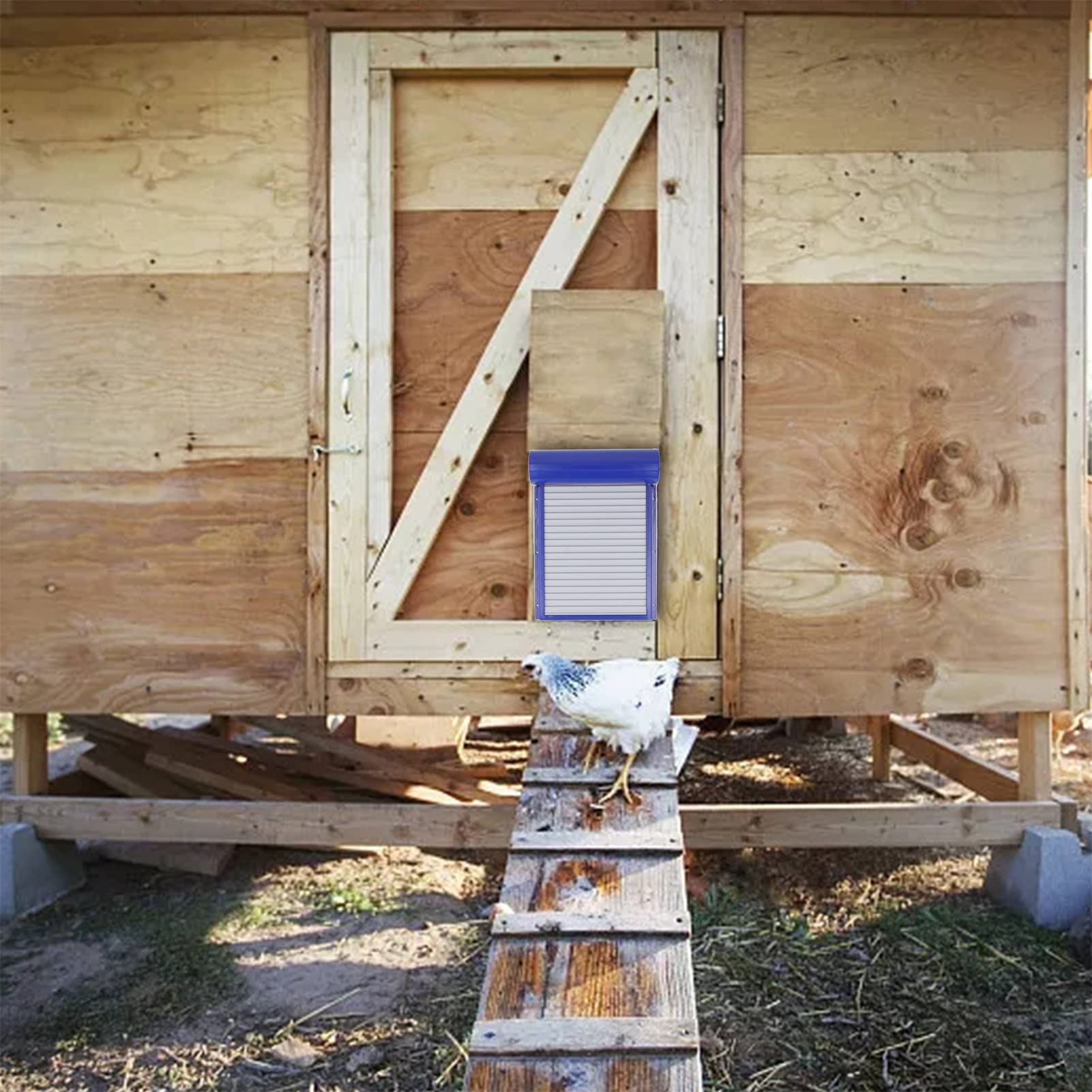 Apriporta Automatico per Pollaio con Timer, Porta per Pollaio, Porta Automatica per Fattoria Alimentata a Batteria, Apriporta in Alluminio per Tenda Avvolgibile per Anatra Oca