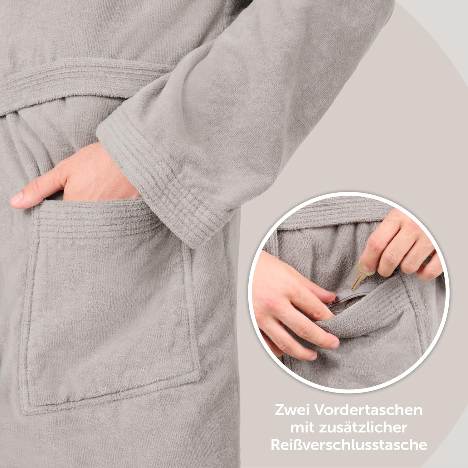 Blumtal Accappatoio Uomo Nero - Cotone 100% - Certificato Oeko-TEX®