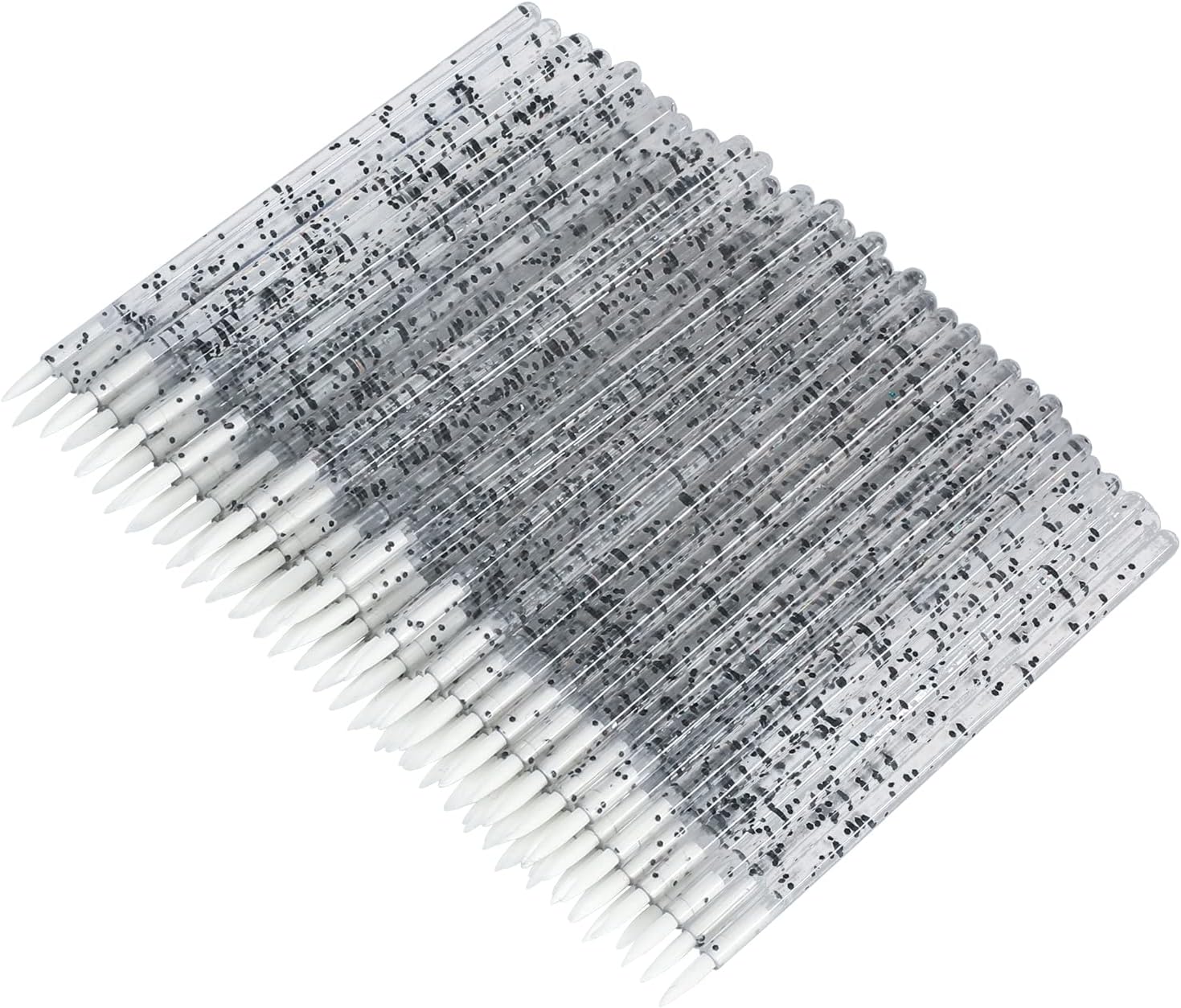 G2PLUS 100PCS Disposable Eyeliner Brushes, Eyebrow and Liner Brush Applicator, Cosmetic Eye Wands for Lip Liners, Eye Makeup, Eyelashes and Detail Painting (Crystal Black)