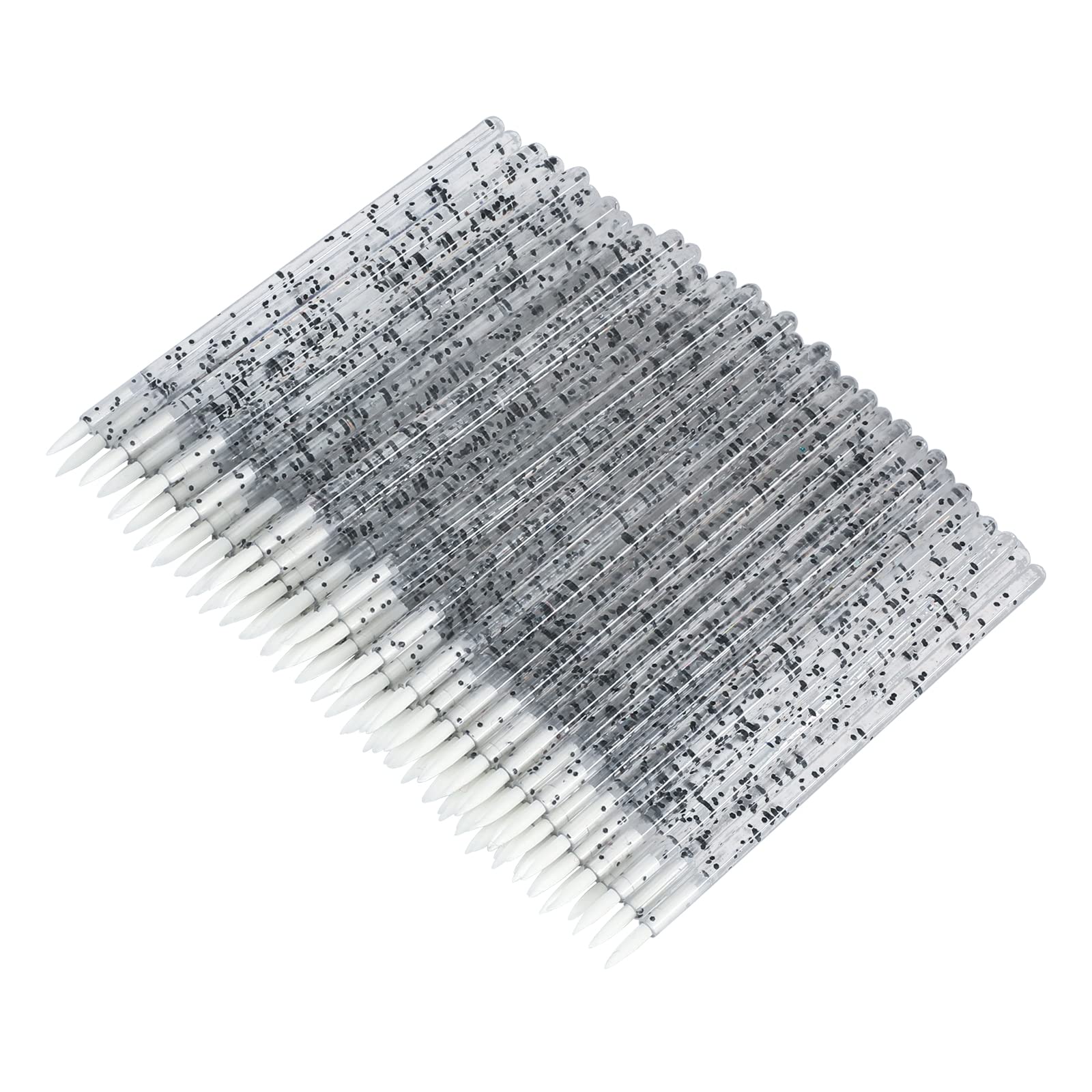 G2PLUS 100PCS Disposable Eyeliner Brushes, Eyebrow and Liner Brush Applicator, Cosmetic Eye Wands for Lip Liners, Eye Makeup, Eyelashes and Detail Painting (Crystal Black)