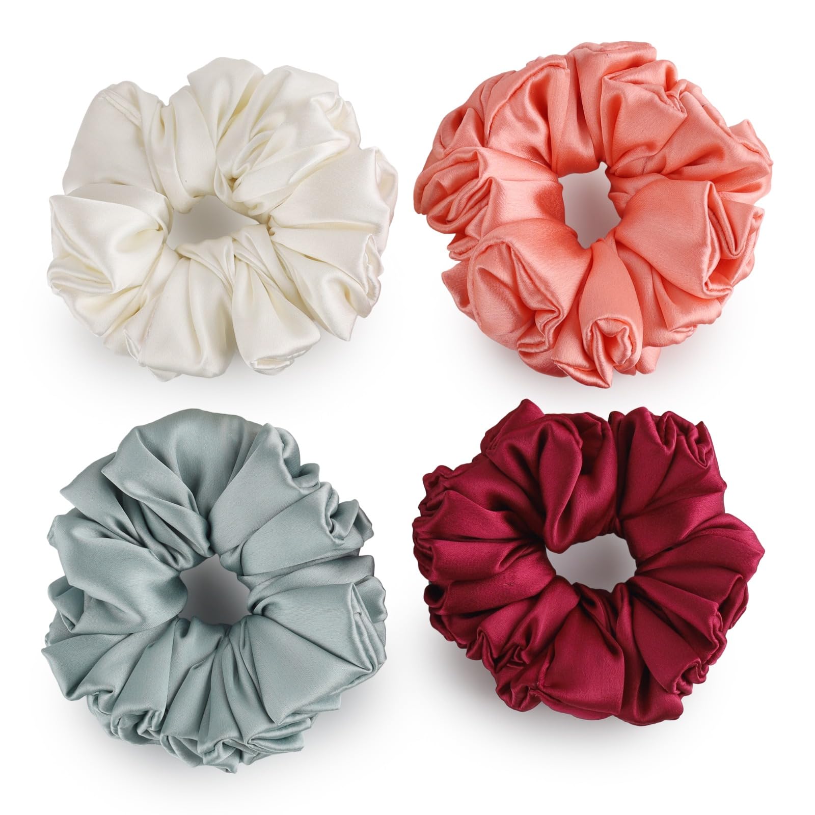 Attune Satin Silk Scrunchies, Hair Bands, Rubber Band, Handmade Scrunchy| For Women And Girls| For Reducing Hairfall| Best Gift for Girlfriend, Sister & Mom (Mountain Mirage)