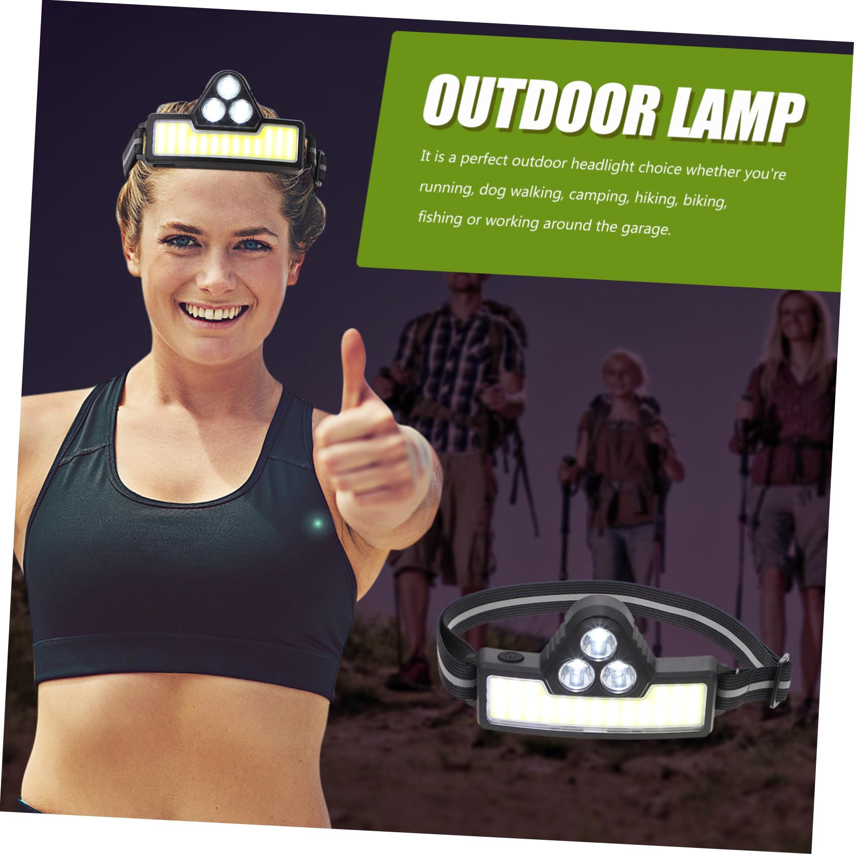 Hemobllo Lampada Frontale Con Fascia Regolabile Lampada Frontale Usb Per Esterni Per Corsa Notturna E Ciclismo