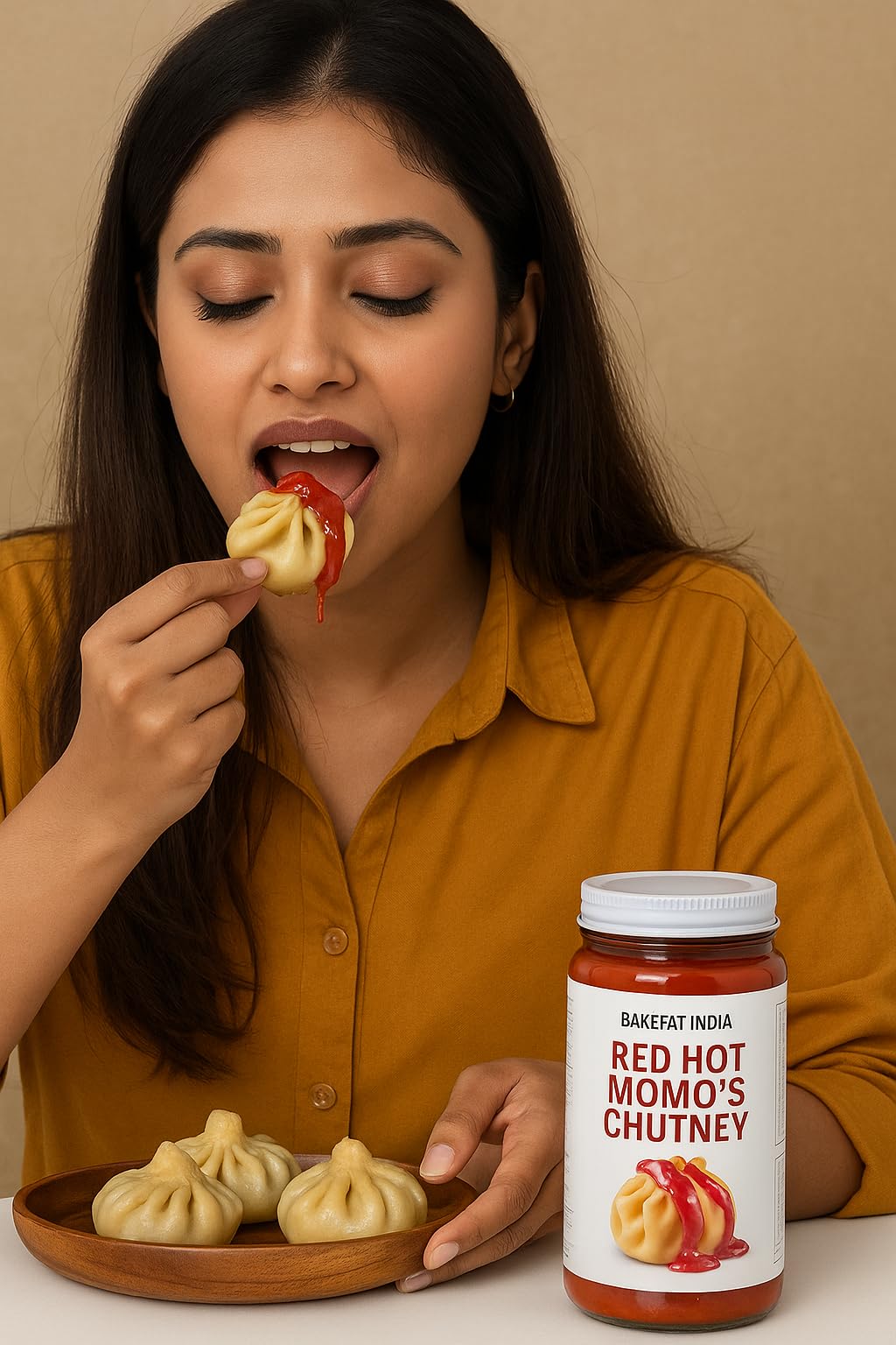 momo出品 Bakefat India Spicy Red Hot Momo Sauce - 250 grams | Fiery Dipping