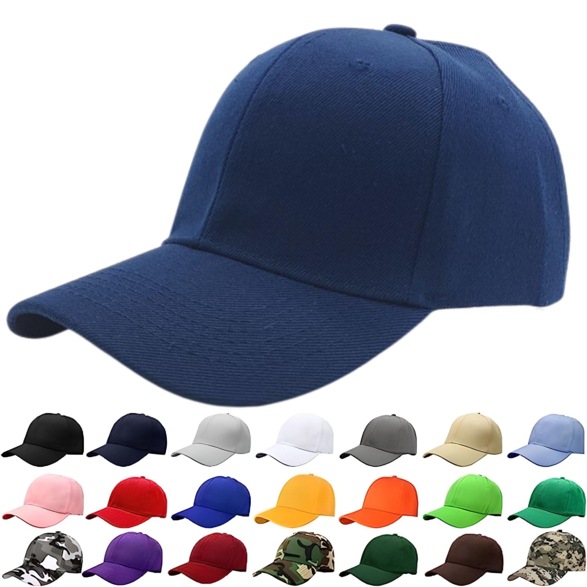 RASAON™ Baseball Dad Cap Adjustable Size Wrinkle free polyster hat for Running Workouts and Outdoor Activities baseball cap for men women