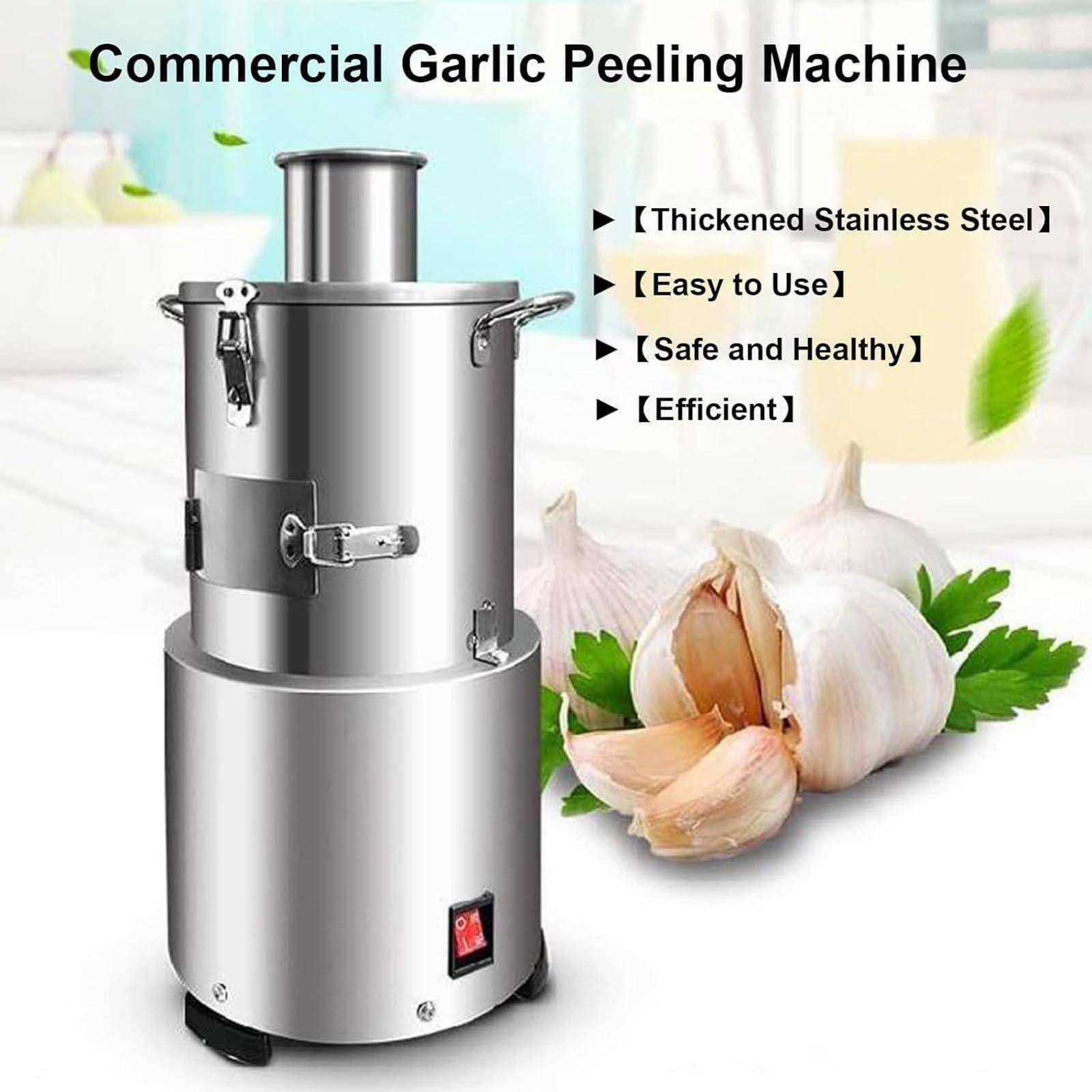 Pelapatate Elettrico per Aglio, Macchina Professionale per Pelare Aglio Intero, 25 kg/H, Pelapatate in Acciaio Inox, per Ristoranti E Uso Domestico
