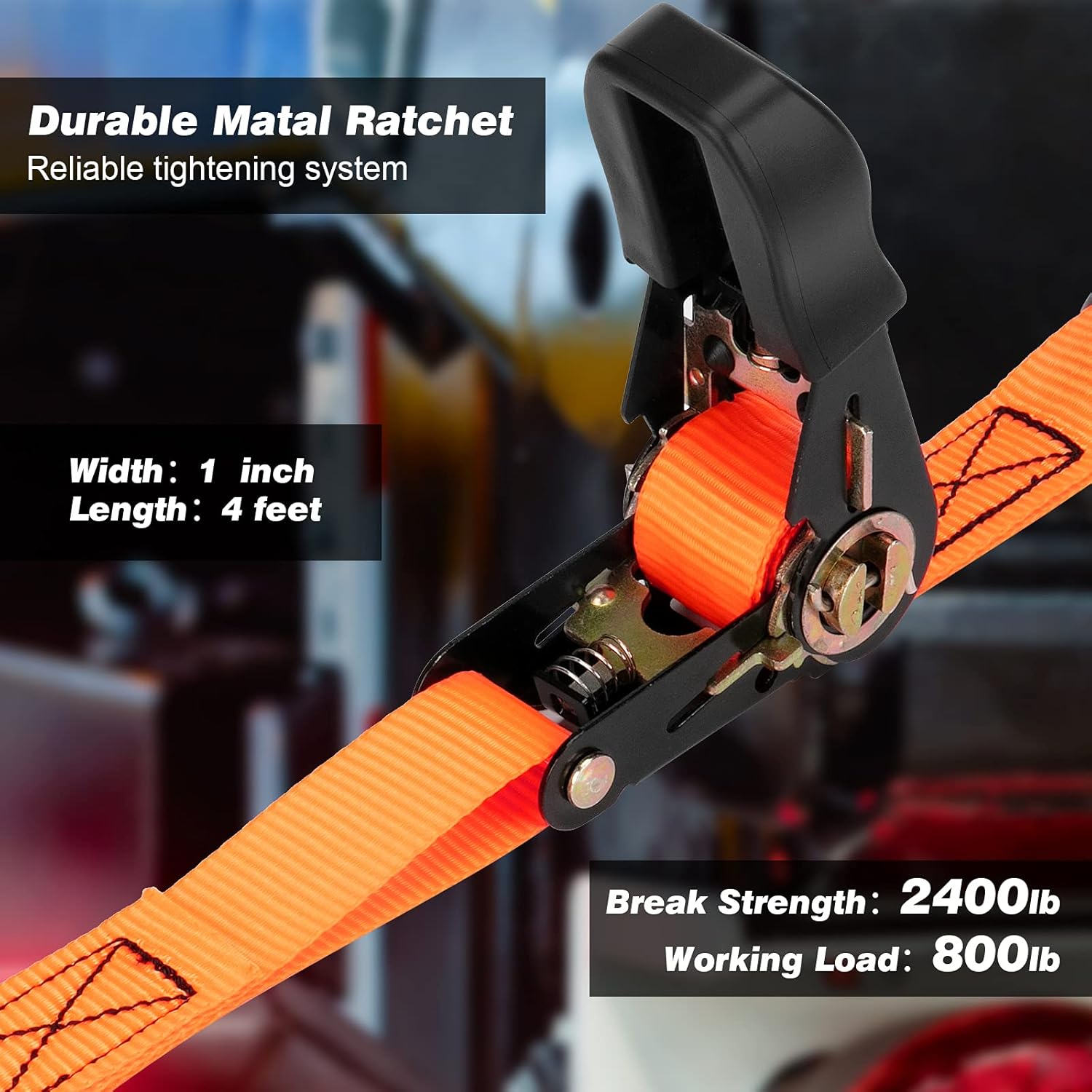 WELLUCK Boat Trailer Transom Tie Down Straps 2400 LBS, 1 Inch x 4 FT Heavy Duty Retractable Ratchet Straps Tie Downs to Trailer Marine Jet Ski Pontoon, with Quick Release Buckle & Anti-Scratch Hooks : Sports & Outdoors