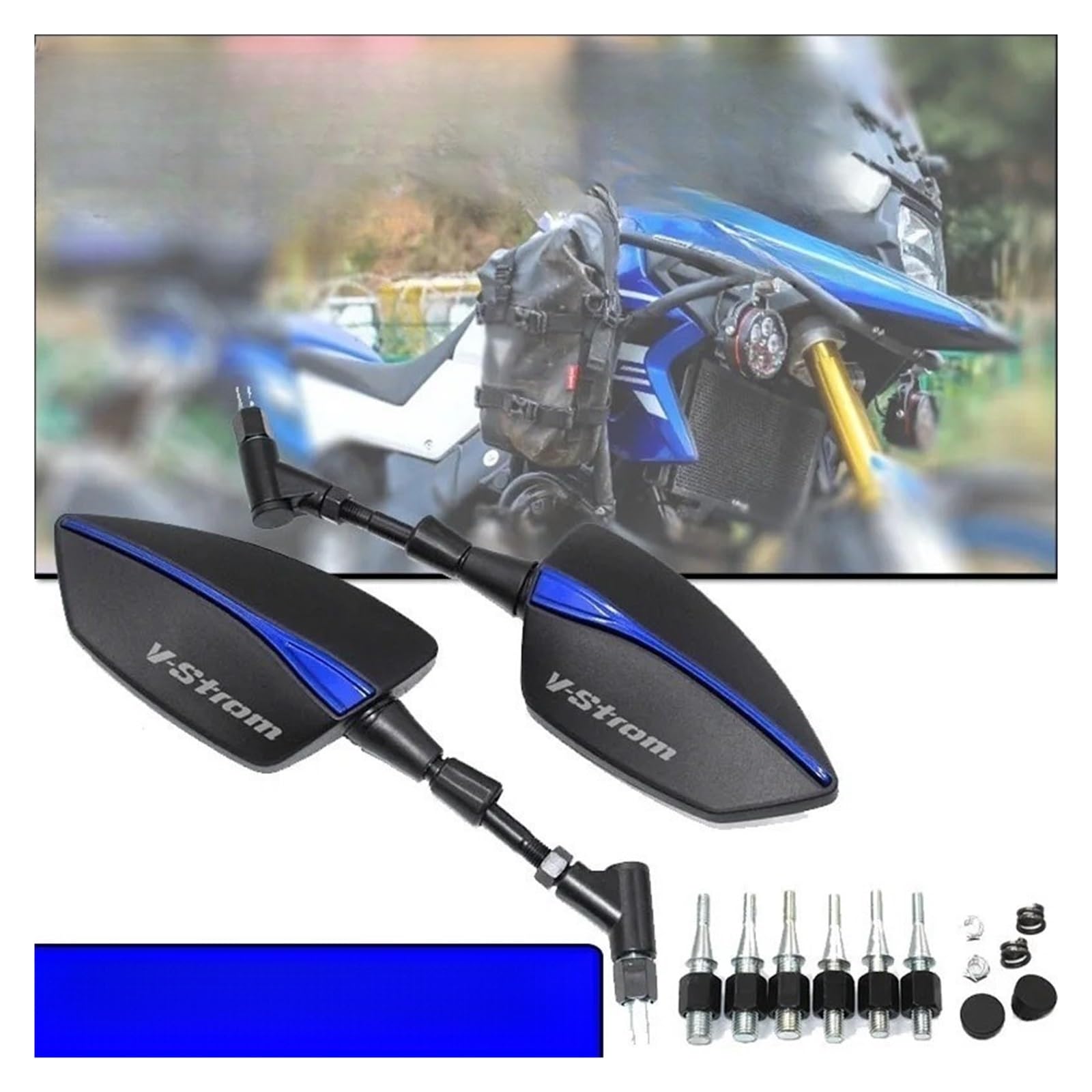 latéraux Rétroviseurs Moto Rétroviseurs Extérieurs Universels Réglables 8/10 Mm pour V-Strom 650, 650 1000, 1050/XT, DL250, DL650 Et DL1000.