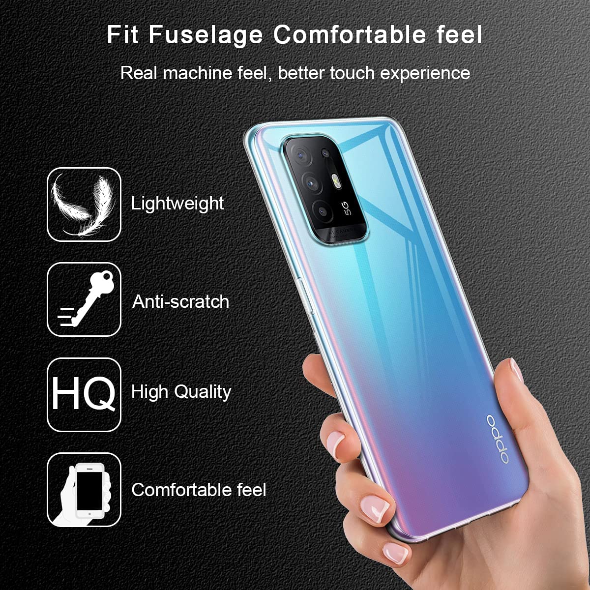 Captor Cover Trasparente per Oppo Find X5 Lite 5G, Custodia TPU in