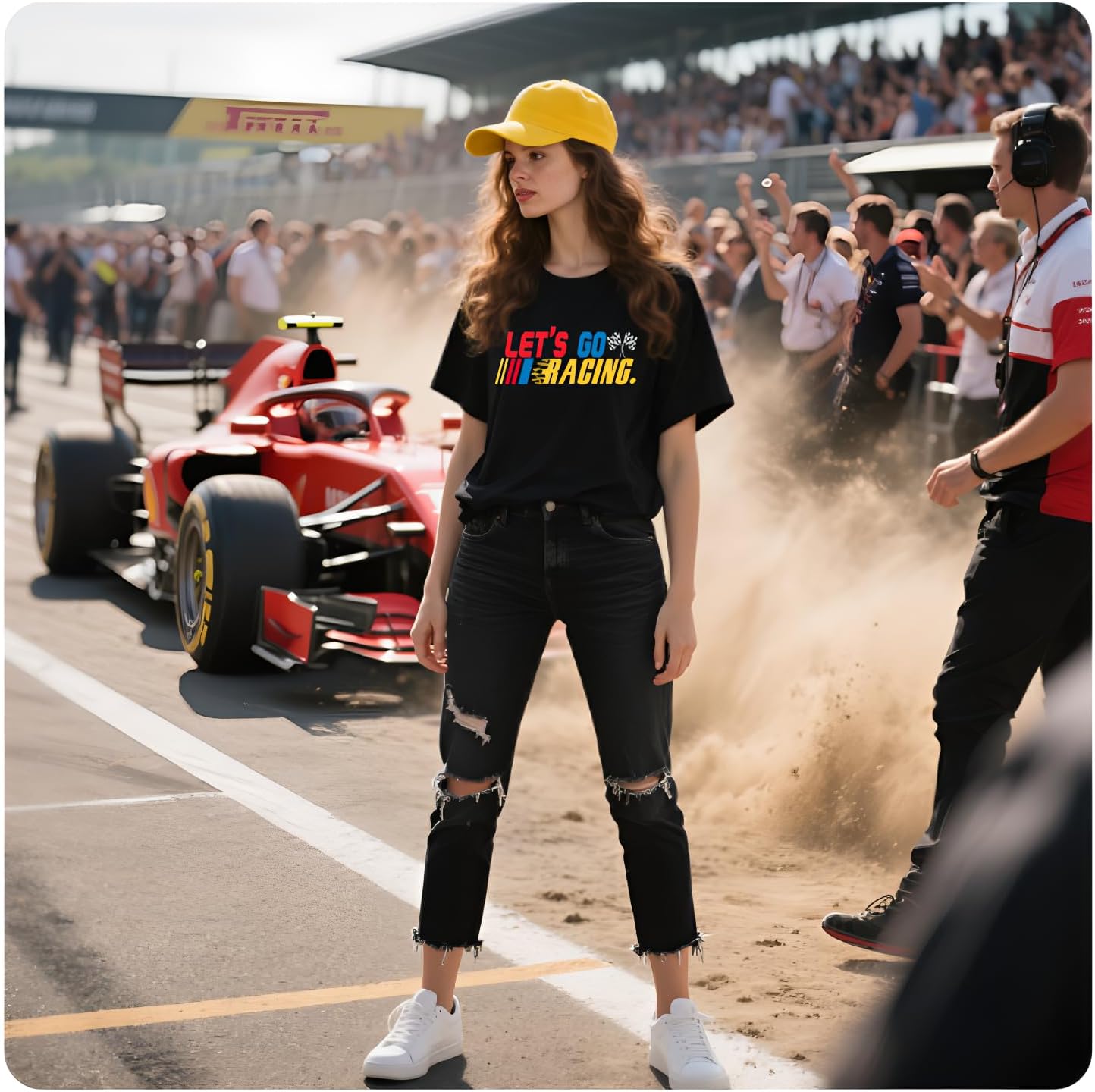 Racing Shirts for Women Checkered Flag T-Shirt Race Day Tee If You Ain't First You're Last Tee Top - Image 4