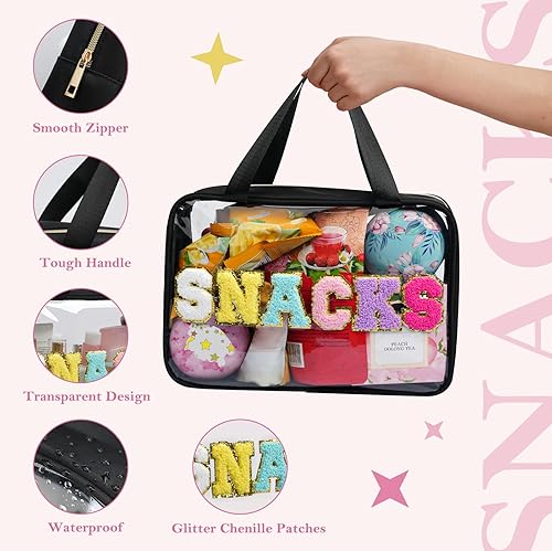 Miniatura 4 de Yowivon Bolsas transparentes para conciertos de estadio, bolsa de maquillaje, bolsa de aseo grande de viaje, bolsa de fin de semana, regalos de