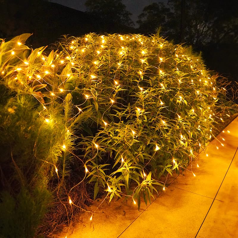 Eulenke lichternetz außen & innen 2x2m, 200 LEDs Warmweiß...