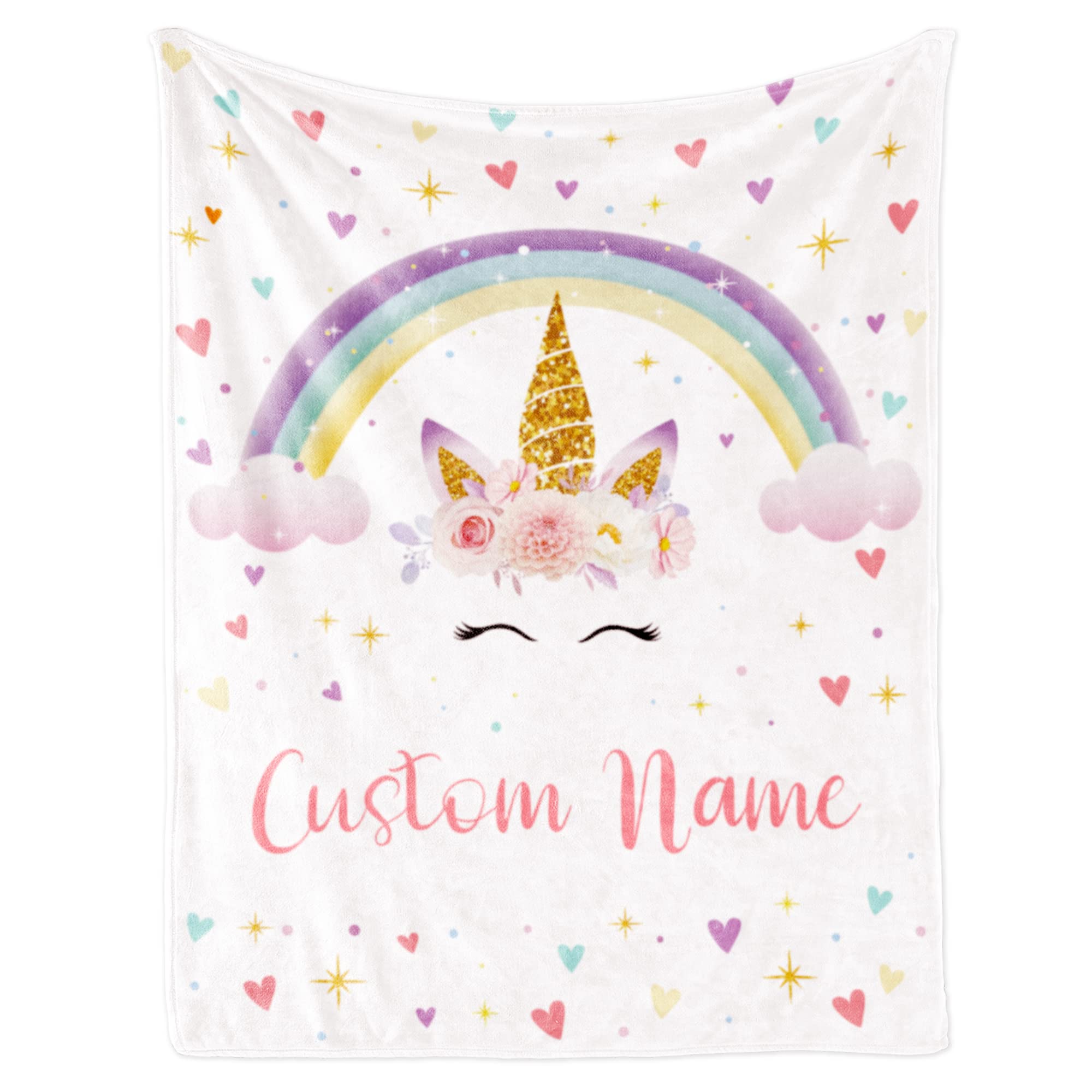 Personalized Name Blanket for Kids Girl Custom Horse Blanket for Teen Girls