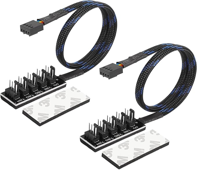 4Pin PWM PC Fan Hub PC 5 Way Splitter, PC CPU Cooling 4