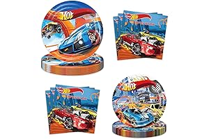 40-Piece Hot Wheels Plates Party Set for Boys and Children's Birthday Party